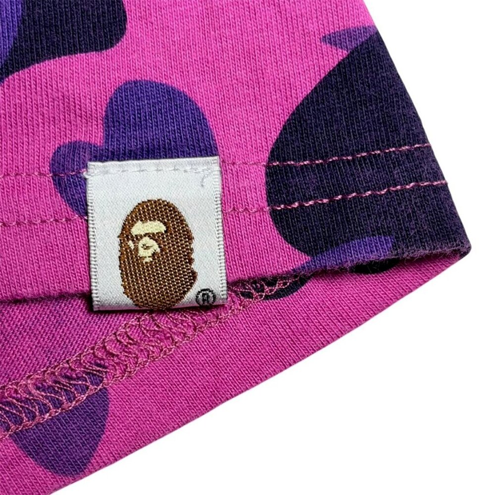 A BATHING APE Split Two Tone Leopard Ape Print Tee - Picture 8 of 9